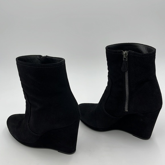 Prada Black Suede Wedge Ankle Boots - Size 38 - Picture 8 of 17